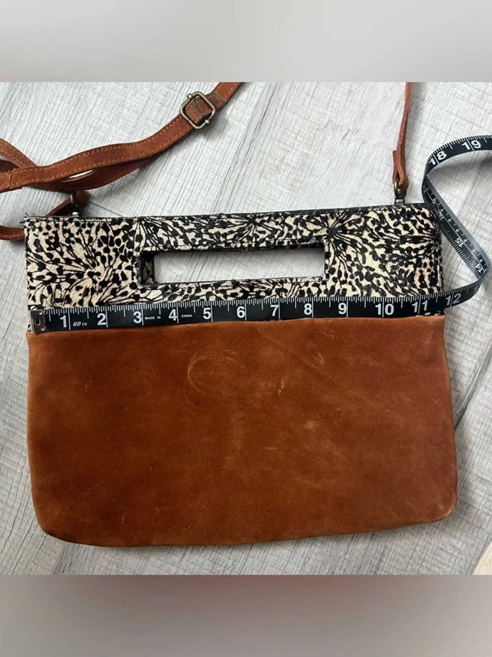 By ANTHROPOLOGIE Tara Textured Clutch Leather Suede Crossbody in Brown - Picture 11 of 14